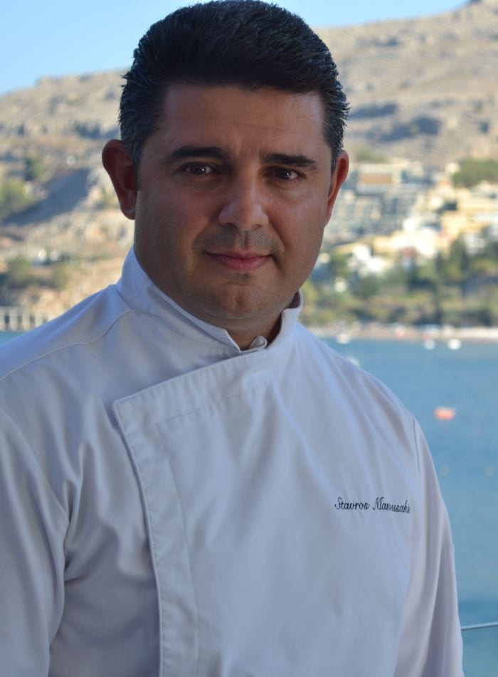 Chef Stavros Manousakis at Lindos Royal Hotel